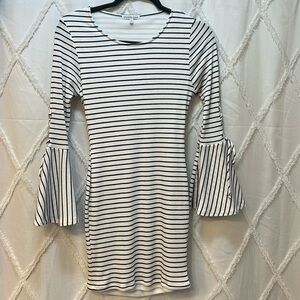 Black/white stripe fitted Charlotte Russe dress. Size small.